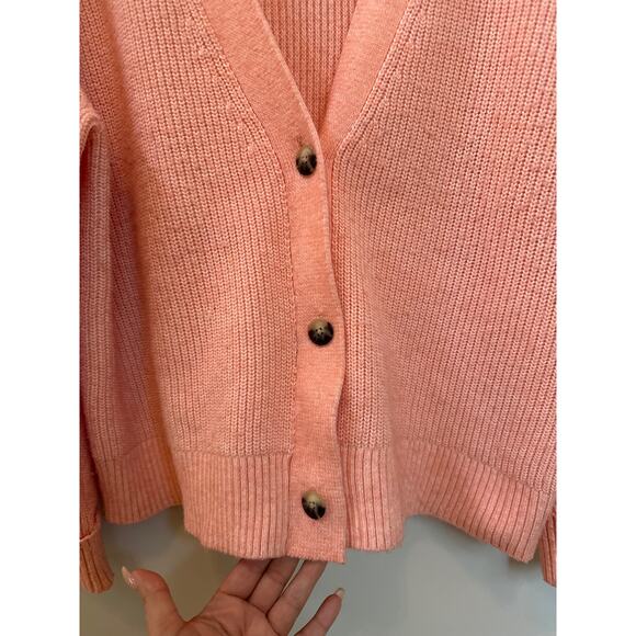 Talbots Women's Sweater Cardigan Peach Size XL Petite Preppy Classic Basic - Picture 4 of 6